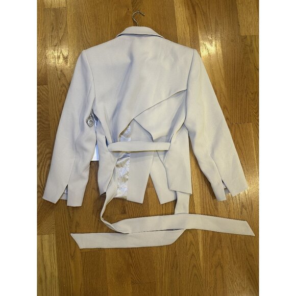 NWT Good American Cropped Blazer Size 2 – Tie Open Back Statement Jacket Modern - Picture 3 of 9